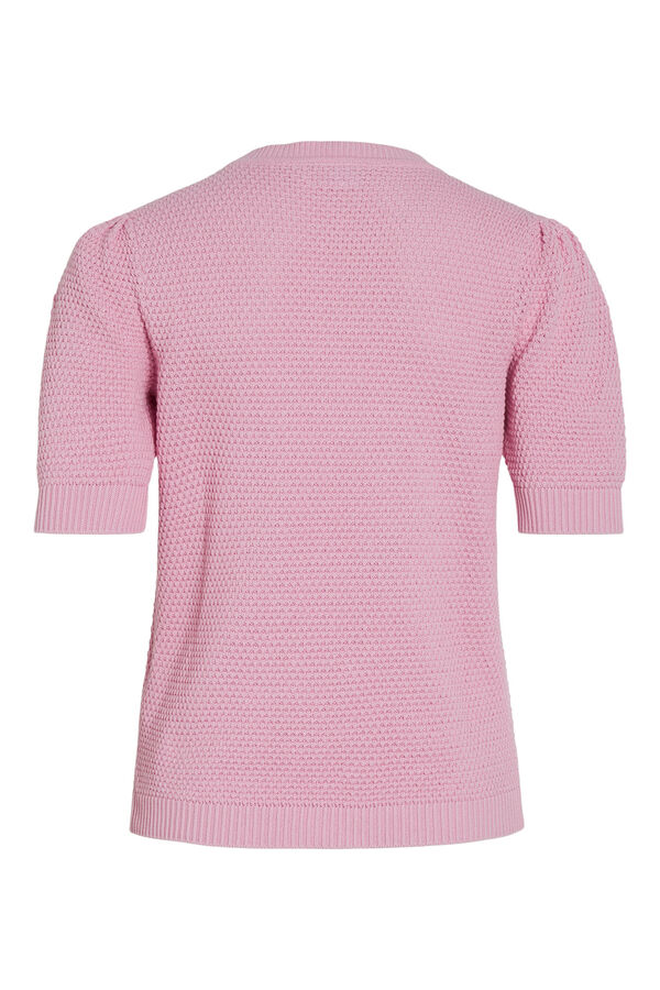 Cortefiel Knitted T-shirt with shoulder pads Lilac