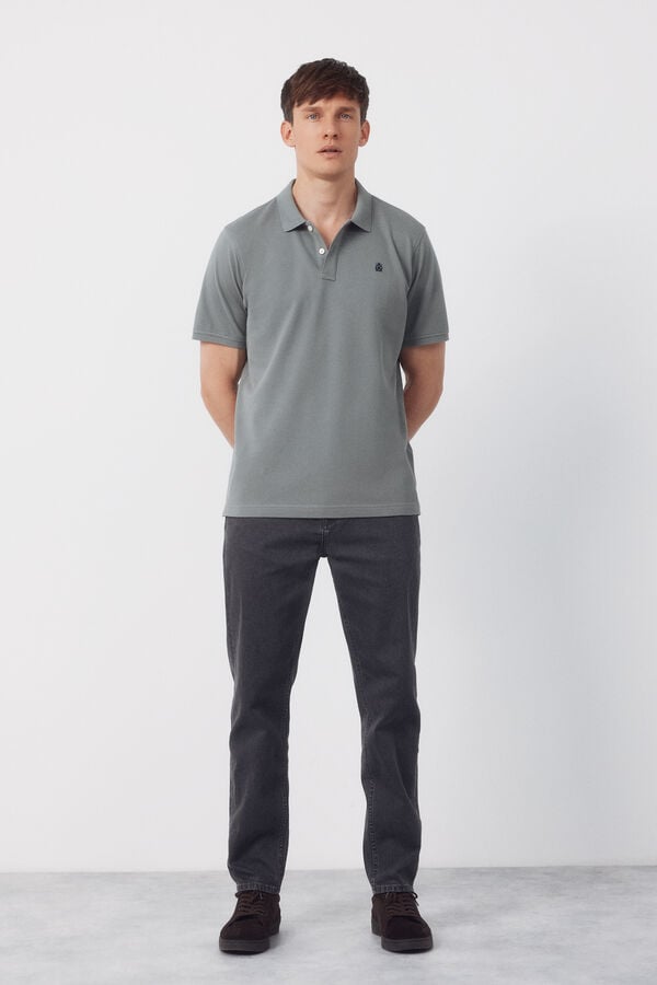 Cortefiel Basic piqué polo shirt Kaki
