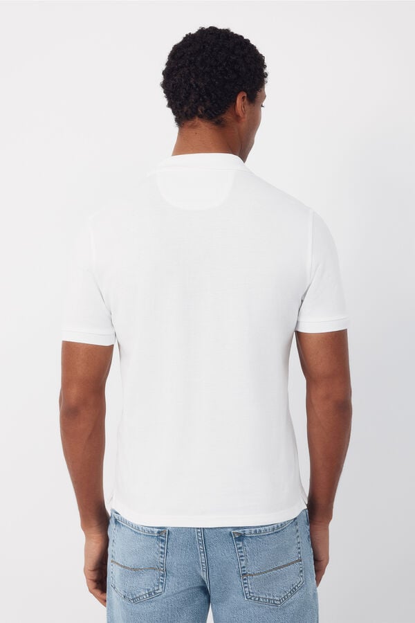 Cortefiel Embroidered polo shirt White