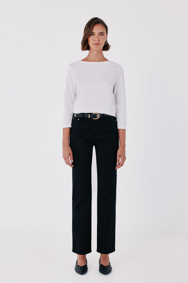 Cortefiel Boat neck T-shirt White