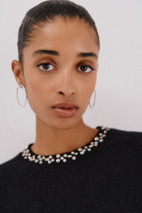 Cortefiel Jersey punto joyas Black