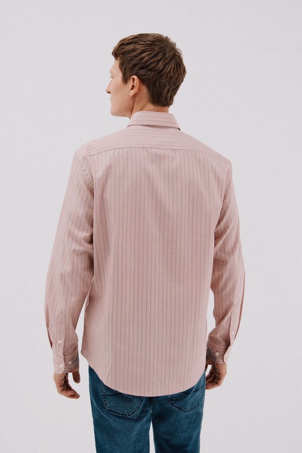 Cortefiel Camisa riscas de algodão Tencel Subiu
