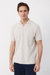 Cortefiel Striped structure polo shirt