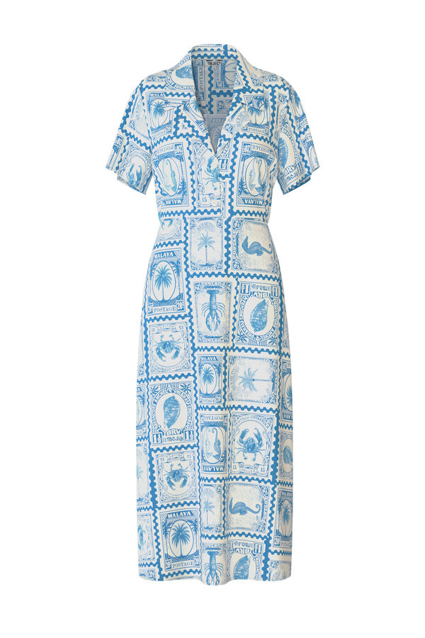 Object Vestido midi estampado Azul