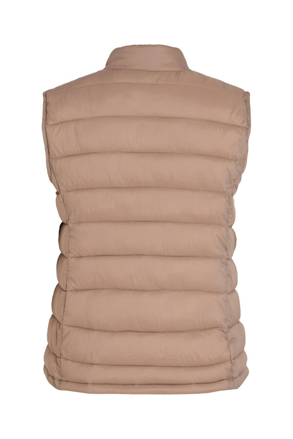 Vila Women's quilted gilet with high neck Brown