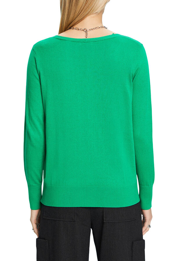 Cortefiel Relaxed-fit essential jumper in fine jersey-knit Green