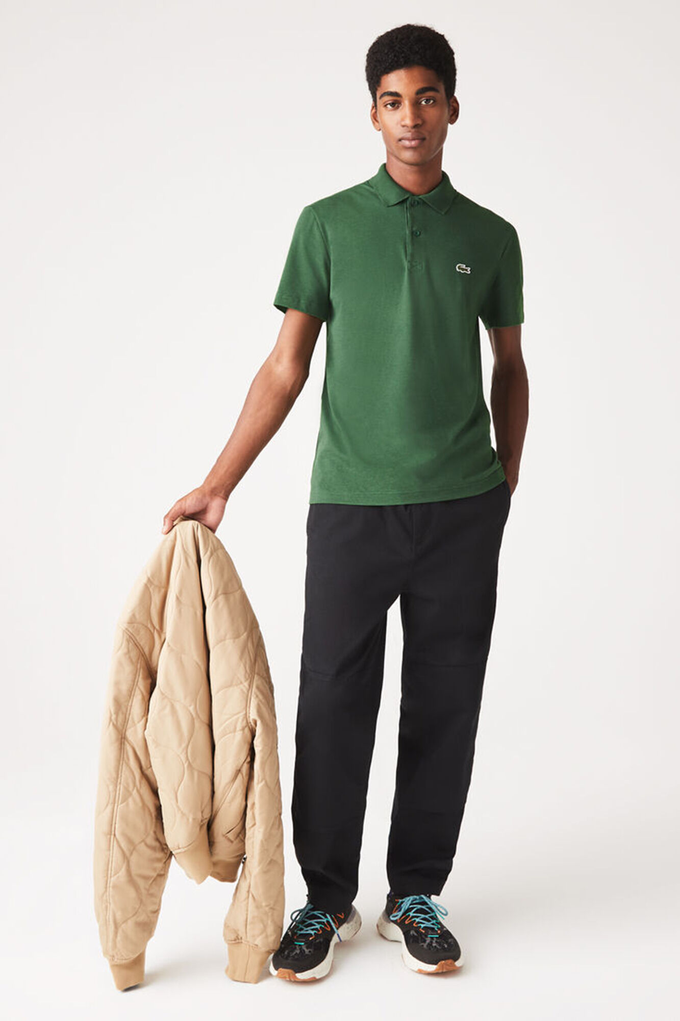 Polo con bordado de cocodrilo pespunteado Polos de hombre Cortefiel