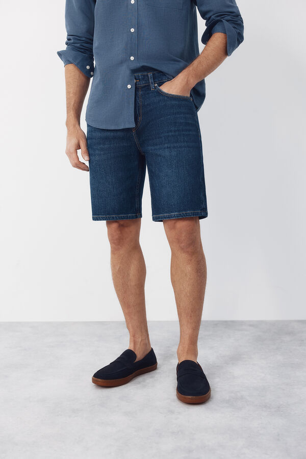 Cortefiel Regular fit Bermuda shorts Blue