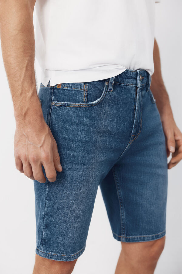 Cortefiel Regular fit Bermuda shorts Blue