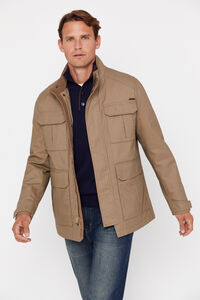 Cortefiel Rubberised four-pocket jacket Beige