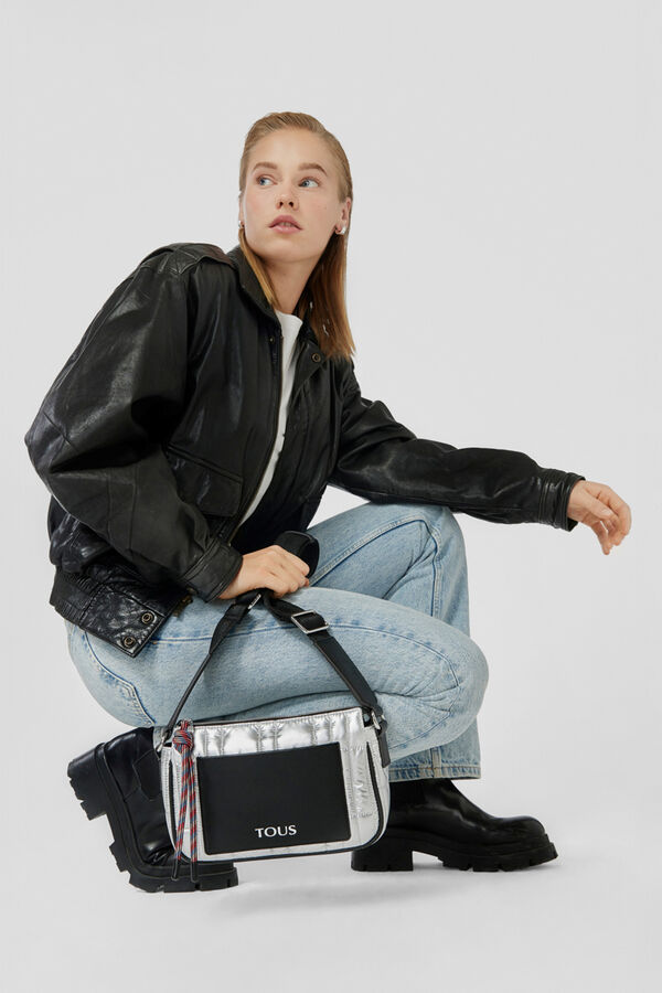 Tous Bandolera mediana plateada TOUS Empire Padded Gris