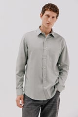 Cortefiel Camisa gabardina Tencel Kaki