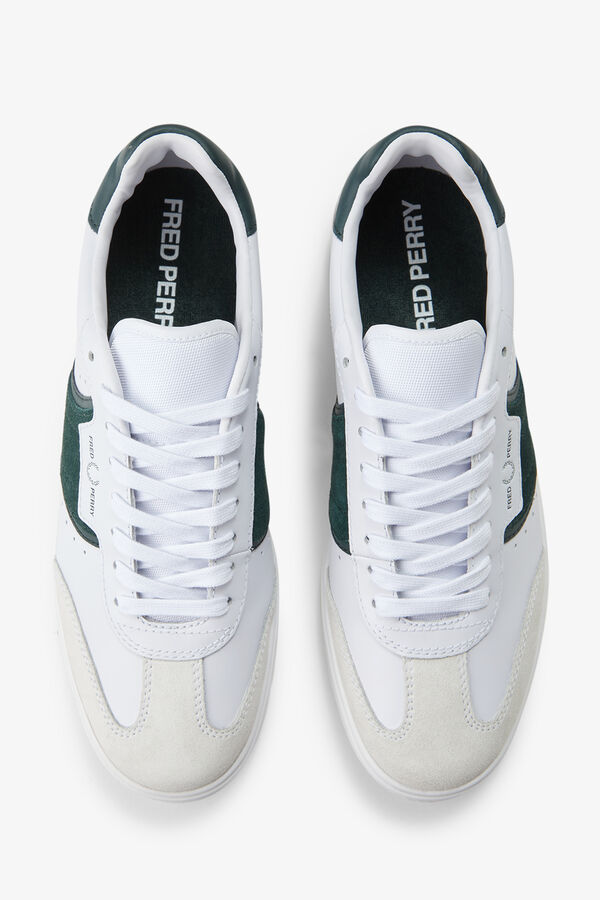 Fred Perry Sapatilha B4 em pele/camur&ccedil;a Branco