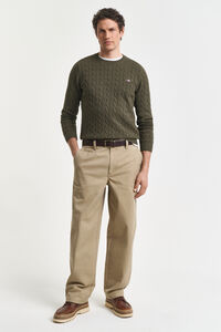 Gant Camisola de algodão com gola redonda