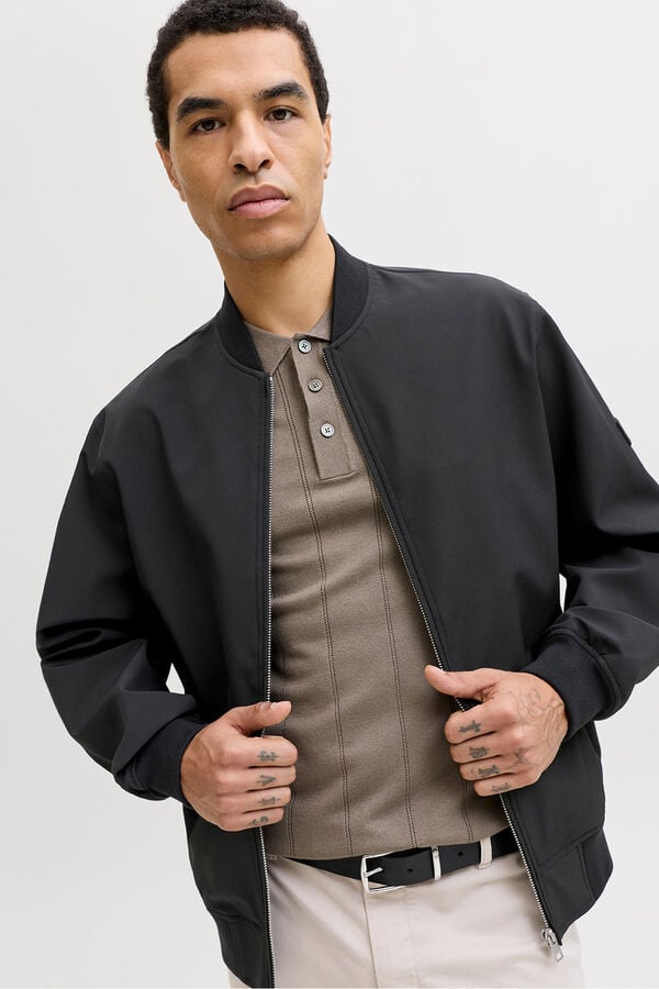 Jack & Jones Blus&atilde;o bomber b&aacute;sico Preto