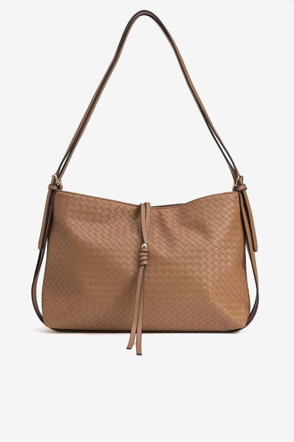 Vilanova Mala de ombro com trama gravada Castanho