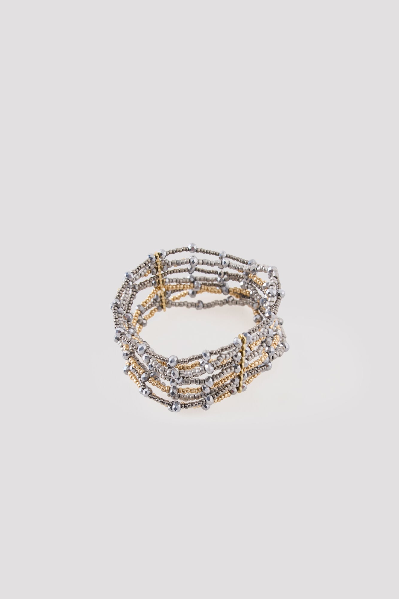 Cortefiel Pulsera cristales metalizados