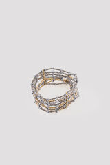 Cortefiel Pulsera cristales metalizados Dorado