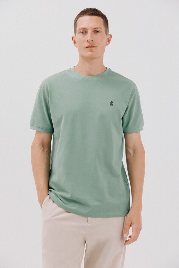 Cortefiel T-shirt básica piqué Verde