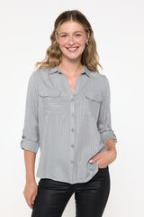 Vero Moda Camisa de manga larga con bolsillos Gris