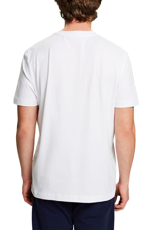 Cortefiel Camiseta logo algodón regular fit crudo