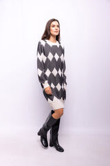 Object Vestido de malha estampado Branco