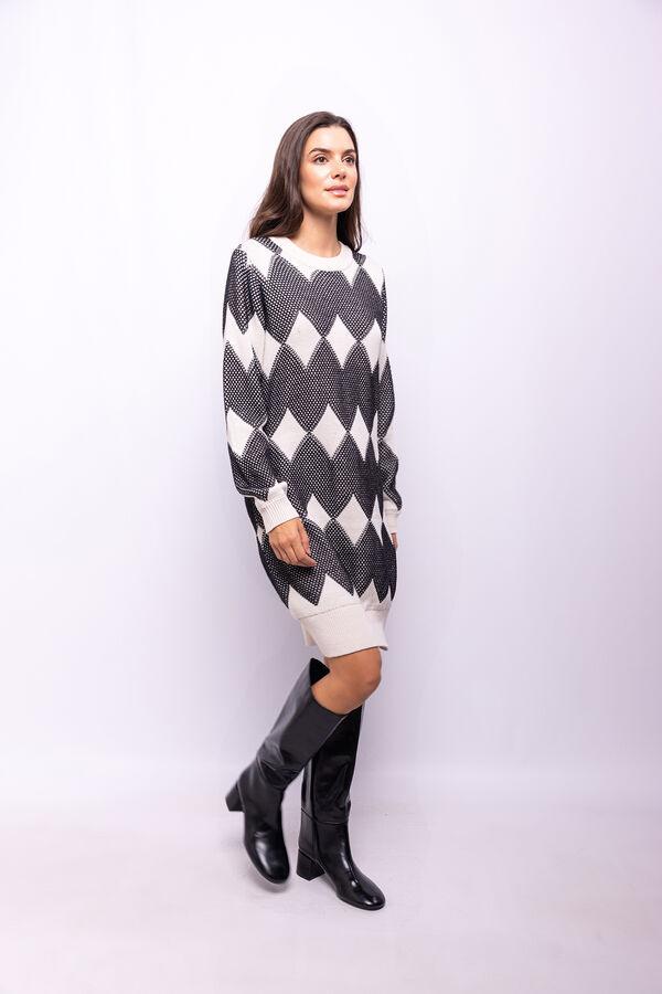 Object Vestido de malha estampado Branco