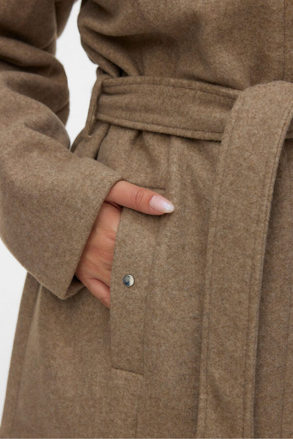 Vero Moda Curve Sobretudo de tecido com capuz Curve Castanho