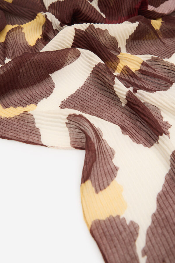 Cortefiel Pleated scarf Printed brown