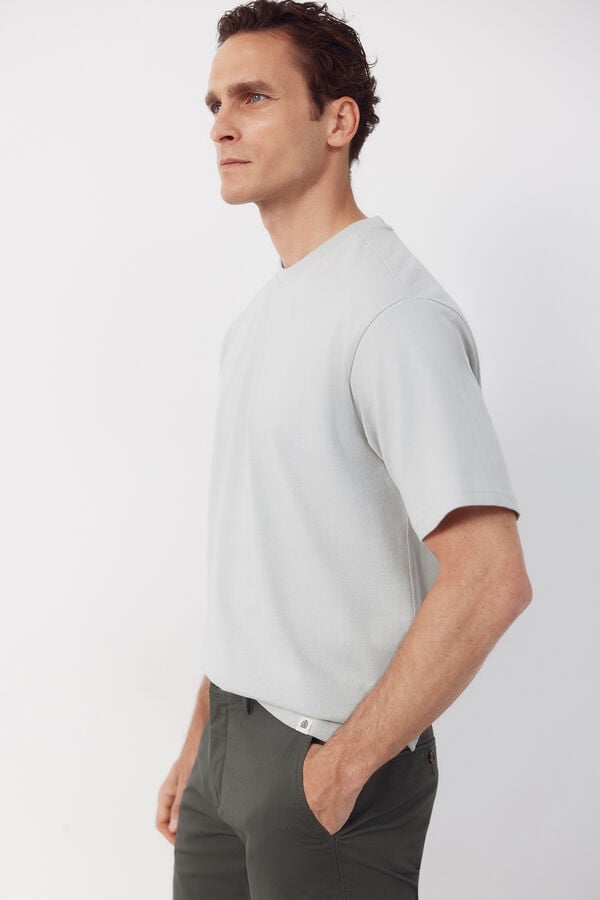 Cortefiel Plain T-shirt Blue