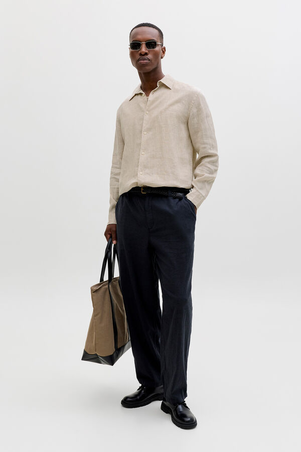 Jack & Jones Camisa de linho relaxed Tostado