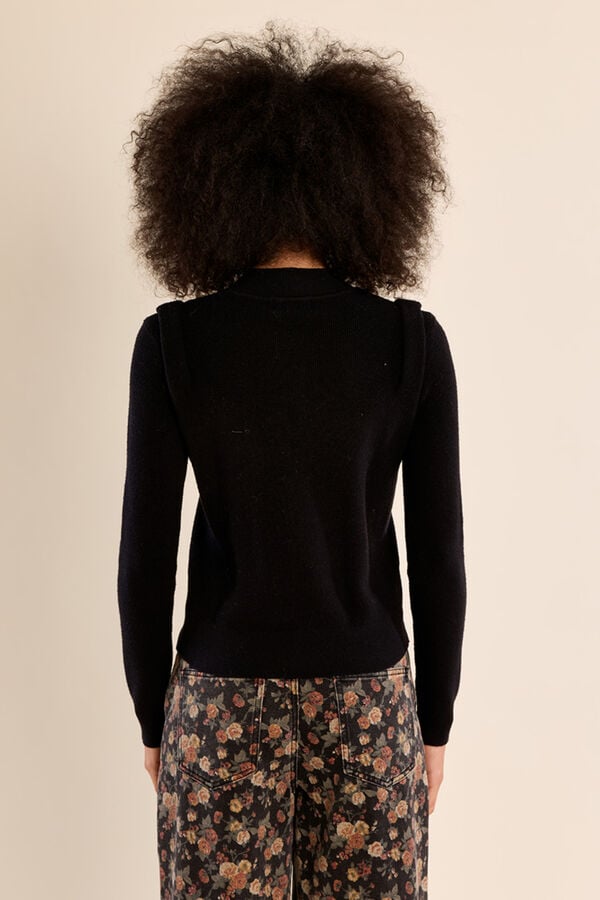 Molly Bracken Camisola com detalhe de missangas Preto