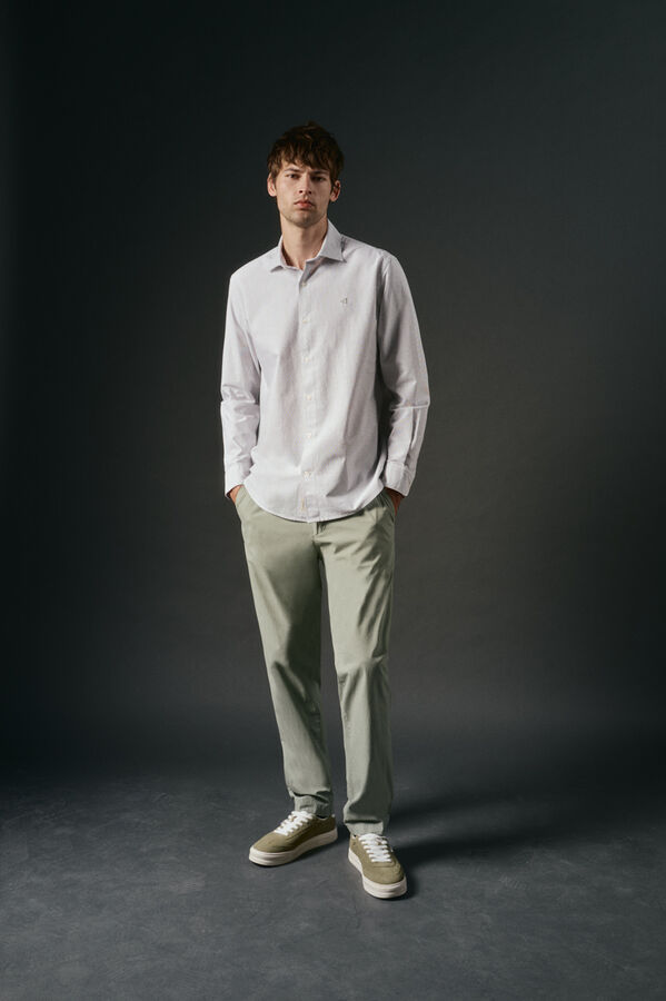 OOTO Camisa oxford riscas Verde