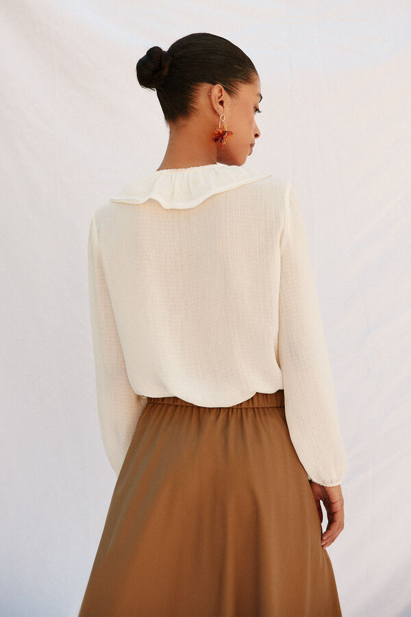 Cortefiel Flounced blouse White