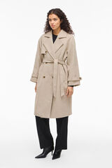 Vila Sobretudo longo de pano com nós Tostado