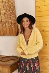 Jaase Jersey-Knit cardigan Yellow