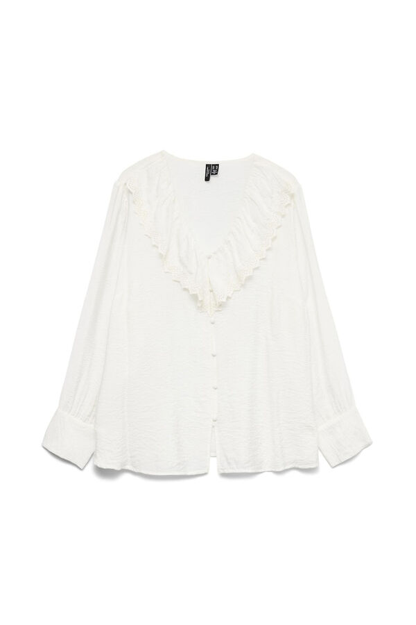Vero Moda Curve Camisa plus size com gola folho Branco