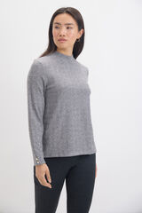 Cortefiel Elasticated houndstooth textured T-shirt Grey