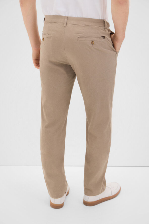 Cortefiel Pantalón chino estampado regular fit Beige