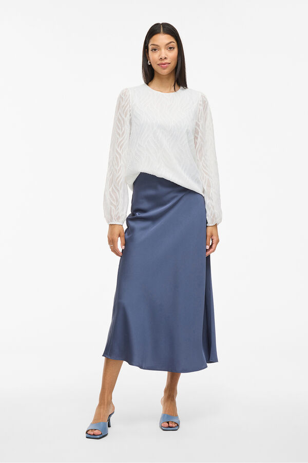 Vila Blusa de manga comprida com gola redonda Branco