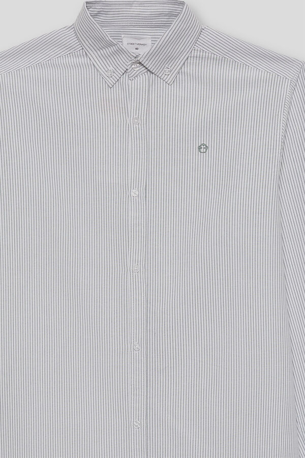 Street Monkey Camisa oxford riscas Cinzento