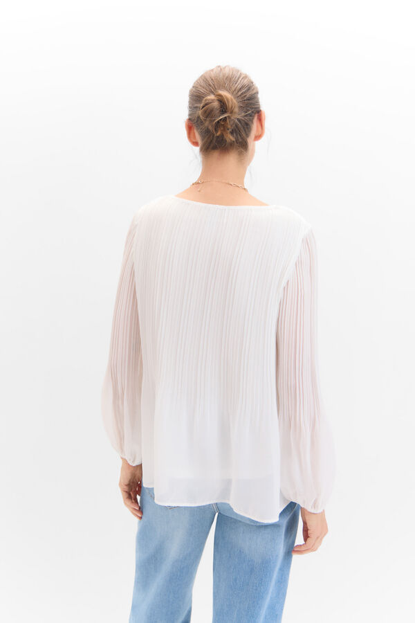 Cortefiel Combined pleated blouse White