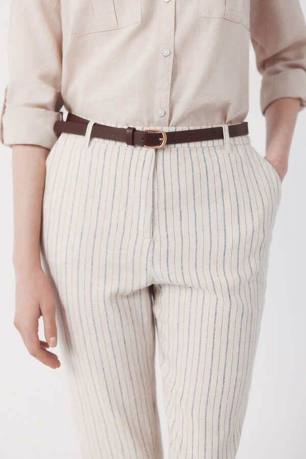 Cortefiel Linen trousers Printed white