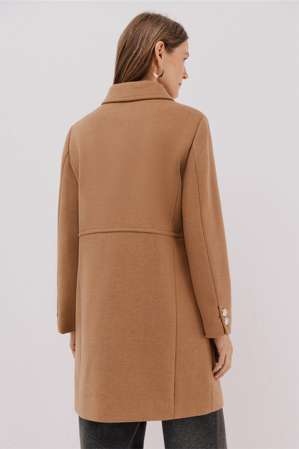 Cortefiel Coat with golden buttons Beige