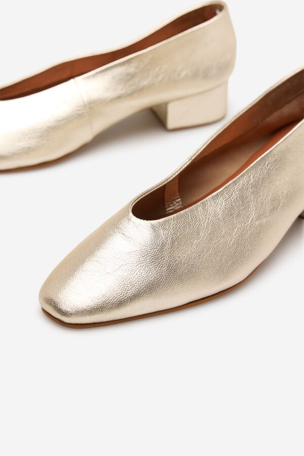 Cortefiel Leather ballerina flats Yellow