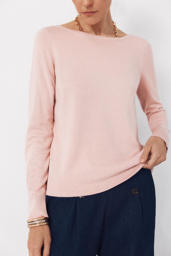 Cortefiel Boat neck jumper Pink