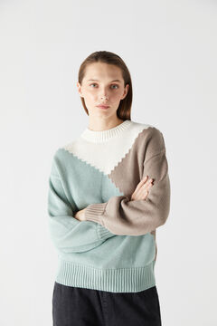 Cortefiel Dropped sleeves jumper Green