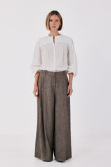 Cortefiel Wide leg trousers Dark brown