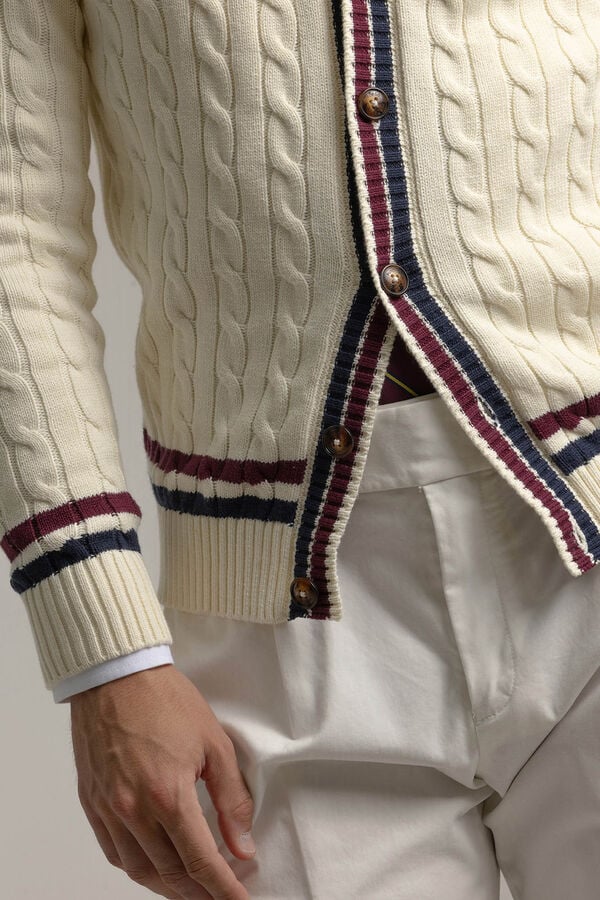 PuroEGO Cardigan universitário de algodão Tostado