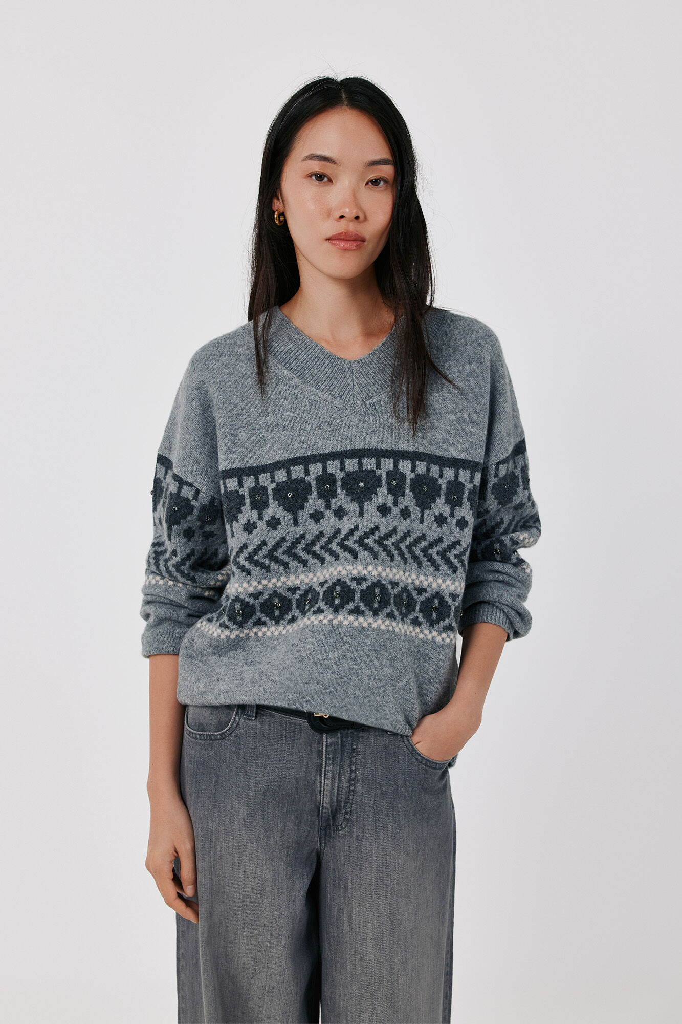 Cortefiel Jacquard gemstones jumper